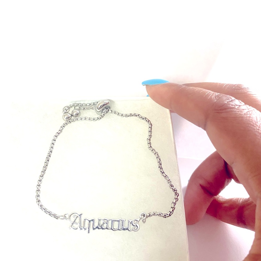 New listing Beautiful Silver Zodiac Name Bracelet